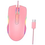 NUOBESTY RGB Gaming mit USB C Anpassbare DPI Ergonomisches Design Kabelgebundene...