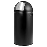 eluno Pushmülleimer 35 Liter aus Stahlblech, Retro Abfalleimer mit abnehmbarem Deckel,...