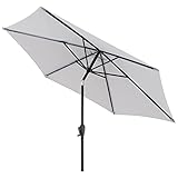 Doppler Sonnenschirm Jack 250cm in Hellgrau - Runder Sonnenschirm für Balkon & Terrasse -...
