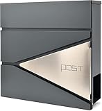 Verda Briefkasten mit Zeitungsfach, Postkasten Designer Wandbriefkasten mit...