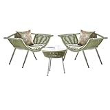 KPHYMOD Gartenmöbel Set 3-teiliges Gartenmöbelset Mit Wetterfesten Kissen, Sitz- Und...
