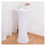 10 Stück weiße, runde Spandex-Tischdecken für Hochzeiten und Events – 80 x 110 cm...