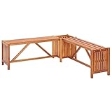 BaraSh Garten-Eckbank mit Pflanzkübel 117×117×40 cm Massivholz Akazie Ecklounge Outdoor...