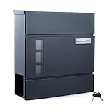 Zedelmaier Personalisiert Briefkasten mit Edelstahl Namensschild Wandbriefkasten...