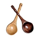 TOPPERFUN 2 Stück Geschirr Aus Holz Holzkelle Schöpfkellen Zum Kochen Hölzern