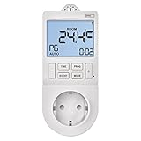 EMOS 2in1 Steckdosenthermostat und Zeitschaltuhr, digitaler Raumtemperaturregler...