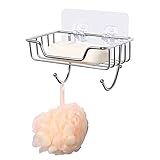 Seifenschale ohne Bohren, Uten Seifenhalter Edelstahl Selbstklebend mit 2 Haken,...