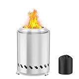 AOOSU Rauchfreie Feuerschale, Tischfeuerstelle aus Edelstahl, Kocher Camping...