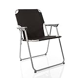 BigDean Klappstuhl Schwarz Campingstuhl Faltstuhl Angelstuhl robust klappbar bis...