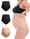 Herzmutter Umstandsslips nahtlos - 3er Set - Schwangerschafts Unterhose - Überbauch -...