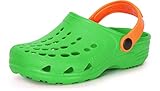 Ladeheid Kinder Mädchen Jungen Eva Clogs Gartenclogs Gartenschuhe LA-CA-06 (Grün/Orange,...