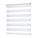 Grandekor Doppelrollo Klemmfix ohne Bohren 80x110(BxH) Weiß, Lichtdurchlässig...