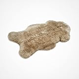 Cakla Lammfell Echt 100-110 cm - Schaffell Echt Groß - Fellteppich Beige -...