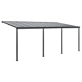 Juskys Terrassenüberdachung Borneo 6x3 m — Sonnenschutz aus Aluminium mit...