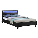 CARO-Möbel Polsterbett MIRASOL mit LED Beleuchtung Einzelbett Kunstlederbett,...