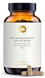 SUNDAY NATURAL® Bio Ashwagandha Kapseln - Premiumrohstoff KSM-66® – 180 Kapseln...