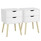 Yaheetech Nachttische 2er Set Nachtschrank mit Beinen, Nachtkonsole Kommode Schrank, 2...