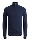 JACK & JONES Herren Dünner Strickpullover | Stehkragen Sweater mit...
