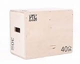 PTC SPORT 3 in 1 Holz Plyo Box, Jump Box - Ideal für Cross Training - 50/40/30cm -...