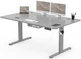 Devoko Höhenverstellbarer Schreibtisch 160x80cm mit Typ-C Ladeanschluss, Schreibtisch...