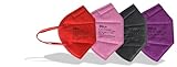 ESLH Colour Mix: 40x farbige FFP2 Maske bunt CE zertifiziert für Erwachsene mit je 10x...