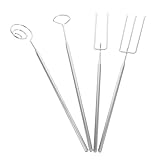 Cabilock 4 Stück Edelstahl Fonduegabel Set Schokoladen Käse dipping Gabeln Ergonomisch...