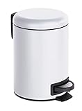 WENKO Kosmetik Treteimer Leman Weiß 3 l - Kosmetikeimer, Mülleimer Fassungsvermögen: 3...
