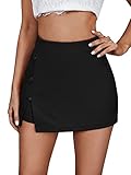 SOLY HUX Damen Hosenrock Kurze Hose Herbst Shorts Hosen Casual Rock Elegant Hosenrock mit...