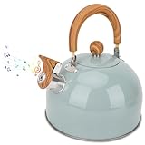 Gohytal Wasserkessel Induktion, 3L Wasserkessel Teekessel, Edelstahl Pfeifkessel,Edelstahl...