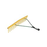 Kerbl Kunststoff-Rechen (aus Polypropylen, 16 Zinken, Stielhalter ø 27 mm, ohne...