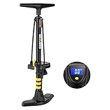 BEELORD Luftpumpe mit Manometer für alle ventile&Multifunktionswerkzeug,Standpumpe...