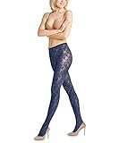 FALKE Strumpfhose Turning Page Halb blickdicht Damen transparent und nicht blickdicht mit...