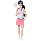 Barbie Made to Move - Tennisspielerin mit Schläger und Ball - Puppe mit 22...