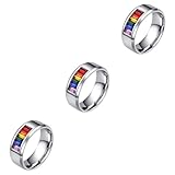 SAFIGLE 3 Stk Regenbogenfahnenring schwule diamantring for homosexuals pride earrings lgbt...