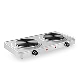 Wiltec Doppelkochplatte 2000W Kochplatte elektrisch mit Thermostat und...