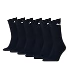 PUMA Unisex Sportsocken Cush Crew 6er Pack, mehrfarbig (Dunkelblau 322), Gr....