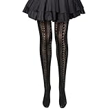 BOFUNX Damen Strumpfhose Weiß/Schwarz Trachten Strumpfhose Bayerische...