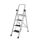 Leiter Trittleitern Rote Leitern 4-Stufen-Leiter Klappbarer Tritthocker mit um 180°...