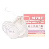 Skin in Motion REUSE IT 5 wiederverwendbare Bambus-Wattepads, ultraweiche,...