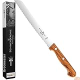 Schwertkrone Brotmesser Olive Solingen Made in Germany mit Wellenschliff Klinge...
