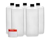 Octopus 5 x 1000 ml Kunststoffflaschen, HDPE Plastikflaschen mit schwarzen...