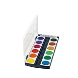 Herlitz 10116655 Schulmalfarben bzw. Deckfarbkasten, 12 Farben inklusive Deckweiß