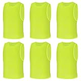 AUYAO Fussballtraining Leibchen Fubball Kinder 6 Set Mesh Trimmage Trainingsleibchen...