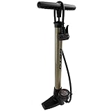 P4B | Luftpumpe in Titanium mit rundem Manometer | Fahrradpumpe für alle Ventile - Dunlop...