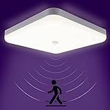Wyzlnm LED Deckenlampe mit Bewegungsmelder Innen, 30W 4000K IP56 Superhelle Quadrat...