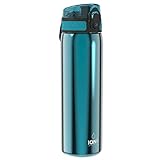 Ion8 Auslaufsichere Schlanke Trinkflasche, Edelstahl, 600ml (20oz), Türkis