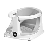 Baby-Badewannensitz – Baby-Sit-up-Badesitze mit Temperatursensor, für und Mädchen,...