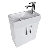 paplinskimoebel Waschplatz Waschbecken mit Unterschrank Badmöbel Set Waschtisch 40x22...