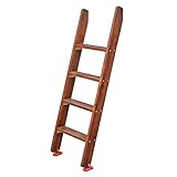 LHRUI Etagenleiter Doppelbettleiter aus Massivholz, Braune Bodentreppe Hoch 1,2m / 1,5m,...