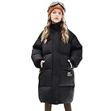 linboo Mädchen Winterjacke mit Kapuze Parka Baumwolljacke Lange Wintermantel Warme...